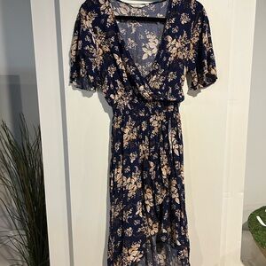 Floral Navy and Cream Dress